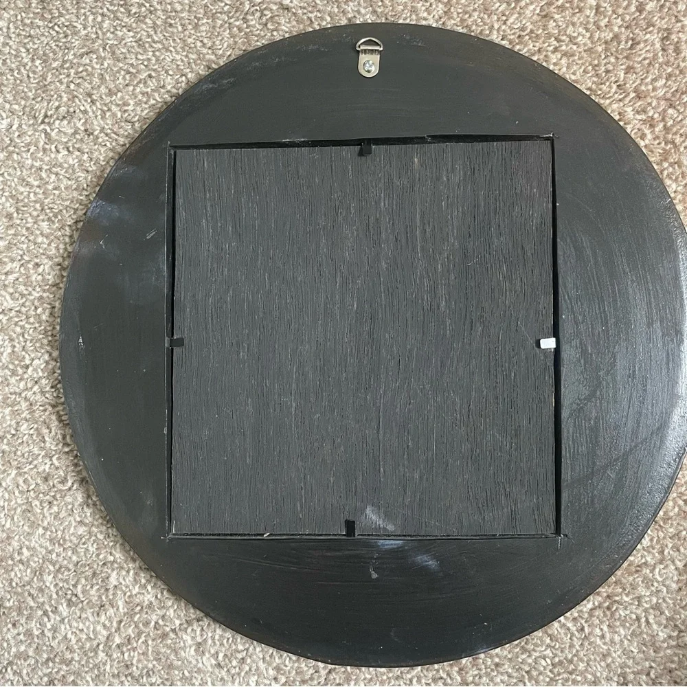 Vintage Painted Wooden Celestial Moon and Stars Wall Mirror / Picture Frame